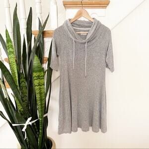 Lou & Grey gray cowl neck knit sweater dress XS